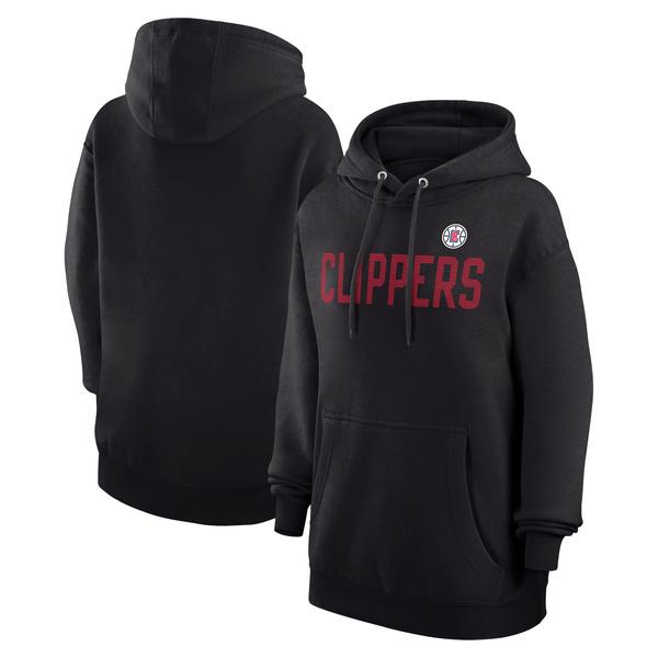 womens-g-iii-4her-by-carl-banks-black-la-clippers-dot-print-pullover-hoodie/