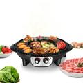 HDS 2 in 1 Electric Hot Pot Electric Grill Indoor Smokeless BBQ Grill 2000W Dual Temperature Control Black