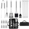 VINAUO Grill Tools Set Grill Set Grilling Utensil Set Grilling Accessories Stainless Steel Grill Set BBQ Kit BBQ Grill Tools for Outdoor Camping Kitchen 21 Pcs