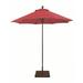 Manual Lift 7.5 Foot Round Umbrella-Sunbrella Solid Colors Fabric Type-Jockey Red Fabric Color-Antique Bronze Pole Finish Bailey Street Home