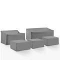 Crosley Furniture Covers 5-Piece Vinyl Outdoor Sectional Cover Set in Gray