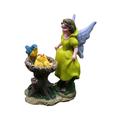 Cute Flower Girl Garden Figurines Angel and Birds DIY Landscape Scenes Resin Model Garden Fairy Figurines for Lawn