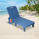 Patio Chaise Lounge Outdoor Chaise Lounge Chairs with4-Position Adjustable Backrest and Tray - Waterproof Easy Assembly Ideal for Garden Beach Poolside Balcony Blue
