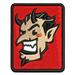 Impish Smiling Devil Demon with Horns Applique Multi-Color Embroidered Iron-On Patch - 3.5 Inch Large