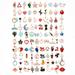 100pcs Mixed Assorted Gold Plated Enamel Animals Fruit Moon Star Dainty Dangle Charm Pendant for DIY Jewelry Making Necklace Bracelet Earring DIY Jewelry Accessories Charms