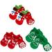 4 Sets of Pet Dog Puppy Cat Non-Slip Cotton Socks with Christmas Pattern Size XL (Christmas Snow Man + Christmas Deer + Christmas Tree)