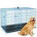 NiamVelo Heavy Duty Dog Crate Dog Cage 42 Extra Large Dog Crate Kennel for Large Dogs Folding Metal Dog Crate W/Divider & Tray Double Doors Blue