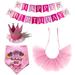 Cat and dog birthday skirt party pull flag scarf hat decoration props pink