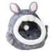 Cats Cave Bed Puppy Sleeping Bed Small Dog Bed Non Slip Cuddle Cat Privacy Space with Interactive Ball Toy Super Soft Cushion Gray Large