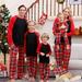 Herrnalise Christmas Pajamas For Family Christmas Fashion Cute Dog Plaid Lattice Print Pet Clothes Family Parent-child Wear Dog Matching Christmas Pjs For Family Black-Dog