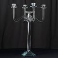 Efavormart 27 Tall 5 Arm PREMIUM Gem Cut Crystal Glass Candle Holder