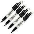 Sharpie Mini Permanent Markers with Golf Keychain Clips Fine Point Black Ink Pack of 4