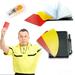 Jiyugala Home Decor Set Referee With Sports Whistle Metal Metal Card Whistle Stainless for Football Steel Card Yellow And / Red Coachs Office Stationery