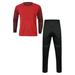 CHICTRY Boys Padded Goalie Shirt Long Sleeve Football Goalkeeper Jersey and Pants Set Soccer Uniform A Red 11-12
