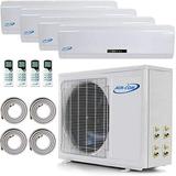 4 Zone Mini Split 9000 12000 12000 12000 Ductless Air Conditioner Pre-Charged Quad Zone Mini Split Four 25 ft Linesets