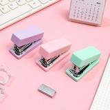 SNNROO 3PCS Small Hand Stapler Portable Desktop labor-saving binding mini Stapler Student Stapler Mini Stapler Macaron color