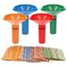 Warkul Coin Sorters Tubes Bundle Funnel Shape 4 Color-Coded Tubes with 100 Assorted Flat Wrappers Easy Counting Business Office Supplies