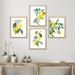 PixonSign Framed Pastel Watercolor Lemon Wall Art Set of 4 Nature Wilderness Wall Prints Botanical Plants Floral Wall DÃ©cor Fresh Fruits Poster Set Modern Art Home Decorative - 8 x10 Natural