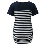 T Short Print Sleeve Pregnant Tunic Tops Striped Blouse Maternity Shirt Womens Casual Maternity blouse