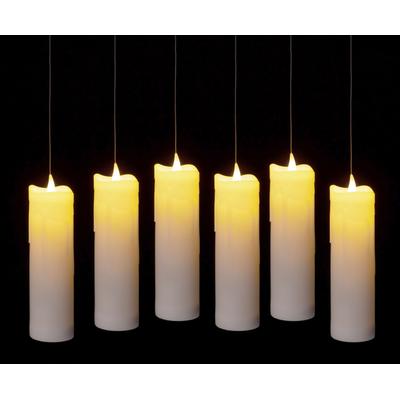 IC WINTERWORLD LED Dekolicht "Schwebende Kerzen mit Zauberstab als Fernbedienung", beige (cremeweiß, 7er, set), Ø 5cm H: 19cm, Lampen, LED-Kerze, Weihnachtsdeko mit Batteriebetrieb Image