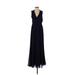 Elie Tahari Cocktail Dress - Formal Plunge Sleeveless: Blue Print Dresses - Women's Size 0