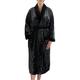 Gözze - Unisex Bathrobe / Dressing Gown with Shawl Collar, Silk Feel, 100% Microfibre, 330 g/m², Size M - Anthracite