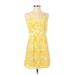 Lulus Casual Dress - Mini V Neck Sleeveless: Yellow Print Dresses - Women's Size Small