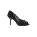 Laundry by Shelli Segal Heels: Pumps Stilleto Cocktail Party Black Print Shoes - Women's Size 6 - Peep Toe