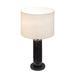 Everly Quinn Iliah Marble Table Lamp Marble, Linen in Black | 25.25 H x 14 W x 14 D in | Wayfair F1FB11AD6ED34E77862E33079BEB3769