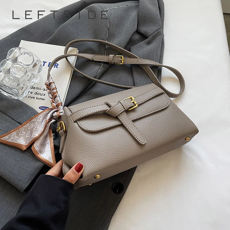 LEFTSIDE – petits sacs à bandoulière en cuir PU pour femmes, marque de mode de styliste, sacs à main et bourses avec ruban tendance, 2025