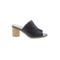 Clarks Mule/Clog: Slip-on Chunky Heel Boho Chic Black Print Shoes - Womens Size 9 - Open Toe
