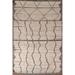 All-Over Striped Moroccan Abstract Area Rug Hand-Knotted Wool Carpet - 7'8"x 10'10"