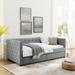 Versatile Button Tufted Twin Daybed with Nailhead Trim and Drawers, Living Room Upholstered Twin Size Daybed