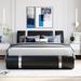 Queen Size Platform Bed Lift Up Upholstered Platform Bed w/ Headboard