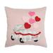 Hearts Love Truck Valentine's Day Embroidered 18 X 18 Inch Throw Pillow Decorative Accent Covers For Couch And Bed