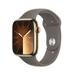 Apple Watch Series 9 GPS + Cellular 45mm Gold Stainless Steel Case with Clay Sport Band - S/M. Fitness Tracker Blood Oxygen & ECG Apps Always-On Retina Display