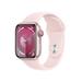 Apple Watch Series 9 GPS + Cellular 41mm Pink Aluminum Case with Light Pink Sport Band - M/L. Fitness Tracker Blood Oxygen & ECG Apps Always-On Retina Display