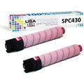 MADE IN USA TONER Compatible Replacement for Ricoh SPC430dn SP C431dn SP C440dn Savin CLP 37DN CLP 42DN SP C440 SPC430A 821107 Magenta 2 Pack