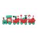 FRCOLOR Mini Four-section Wooden Train Creative Train Toy Desktop Ornament Colorful Painted Christmas Cartoon Train Kids Table Window Decoration Supplies