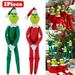 2PCS Christmas Elf Plush Doll Toys Stuffed Doll Red Green Monster Plush Toy Christmas Decorations Ornaments Elf On a Bench Stuff Figures for Xmas Gifts (Red+Green)