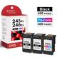 245XL 246XL Ink Cartridge Replacement for Canon PG 245XL 246XL PIXMA MX490 MX492 MG2522 MG2920 MG2525 MG2420 Printer (2 Black 1 Tri-Color)