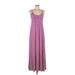 Calvin Klein Casual Dress - A-Line Scoop Neck Sleeveless: Purple Print Dresses - Women's Size 10