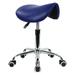 KKTONER Rolling Saddle Stool PU Leather Swivel Adjustable Rolling Stool with Wheels Salon Chair (Blue)