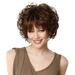 Mishuowoti wigs human hair glueless wigs human hair pre plucked pre cut wig for women Brown Synthetic Party Wavy Full Wigs Short Hair Women Wig Wigs Curly Party Hair wig brown One Size