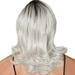 Wiueurtly Hair Bundles Fashion Synthetic Micro-volume Wave Black Silver Gray Women s Wigs Natural Hair