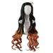 NRUDPQV human hair wigs for women Fashion 98CM Synthetic Hair Wigs Wig Black Wave Wig wig Adult Female Costume Wigs Toupees Black