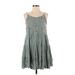 Hayden Casual Dress - A-Line Scoop Neck Sleeveless: Gray Print Dresses - Women's Size Small