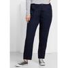 Chinohose SHEEGO "Große Größen", Damen, Gr. 29, Kurzgrößen, blau (marine), Obermaterial: 97% Baumwolle, 3% Elasthan, unifarben, casual, lang, Hosen, in Stretch-Qualität