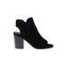 Steve Madden Heels: Black Print Shoes - Women's Size 7 1/2 - Open Toe