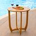 Red Barrel Studio® Escanor Acacia Outdoor Bistro Table Wood in Brown/White | 31.89 H x 27.75 W x 27.75 D in | Wayfair